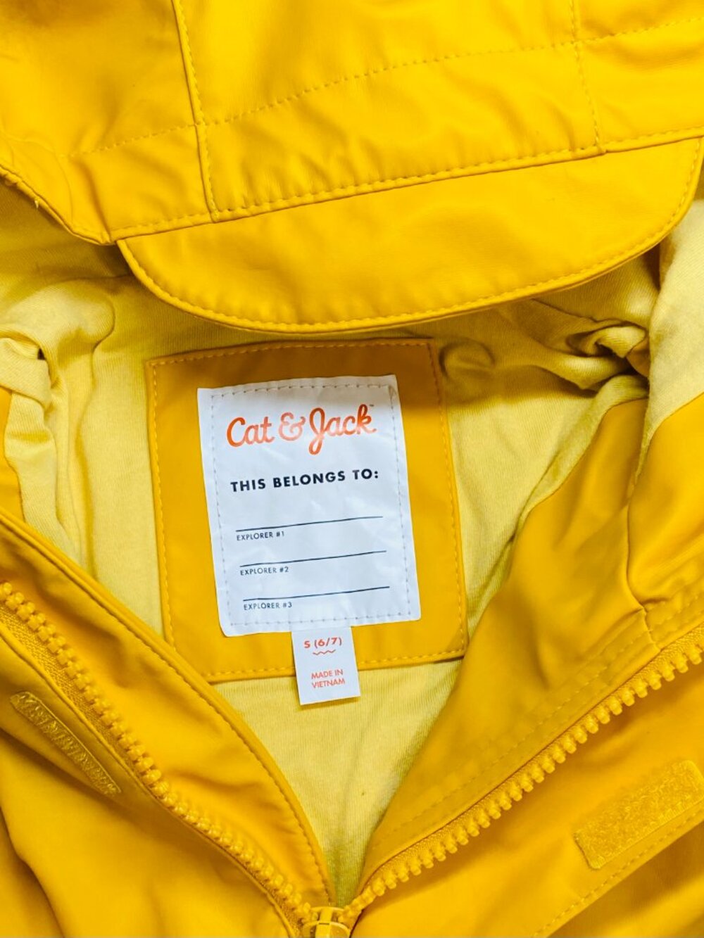 Yellow Raincoat Kids Sz S (6-7) Cat & Jack - EUC - Picture 3 of 4